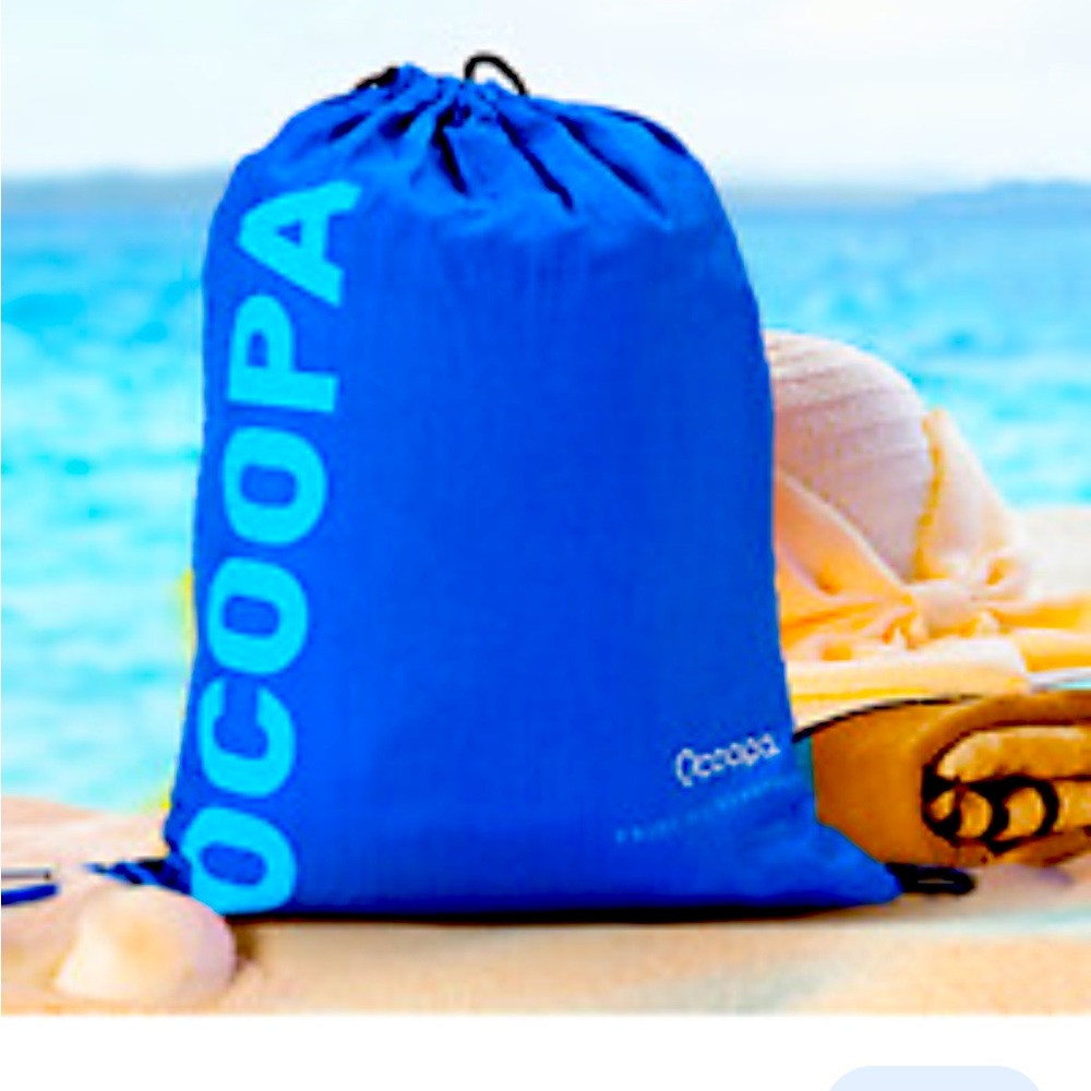 OCOOPA BEACH BLANKET TEAL AND BLUE NYLON STRIPES 10’x9’